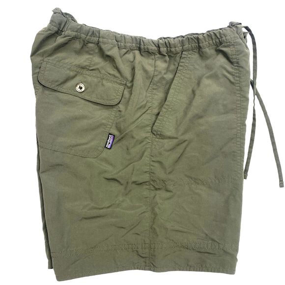 Patagonia Hiking Shorts Womens Size 10 Green 100% Nylon Pockets Drawstring - Picture 4 of 7